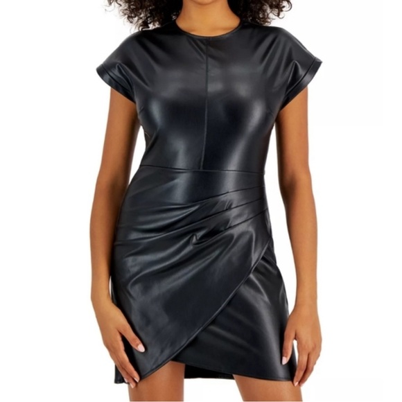 lucy paris faux leather dress ONYX FAUX LEATHER DRESS – LARE Boutique main image 0